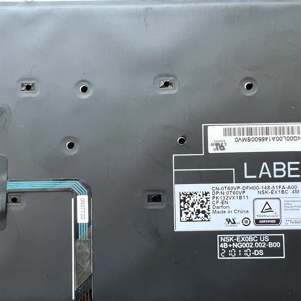 Nuevo teclado puntero EE. UU. Dell Precision 3540 3541 3550 3551 con retroiluminación 0MMH7V Foto 4 de 4