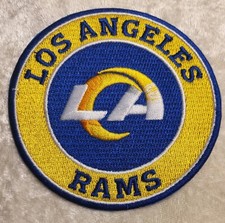 Los Angeles Rams Round 3.5 Iron On Embroidered Patch Free Tracking