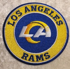 Los Angeles Rams Round 3.5" Iron On Embroidered Patch ~Free Tracking!~