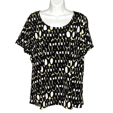 East 5th womens knit blouse size XL knit multicolor pull over round neck stretch