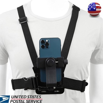 Mobile Phone Chest Mount Harness Strap Cell Phone Holder Mount for Video Vlog US