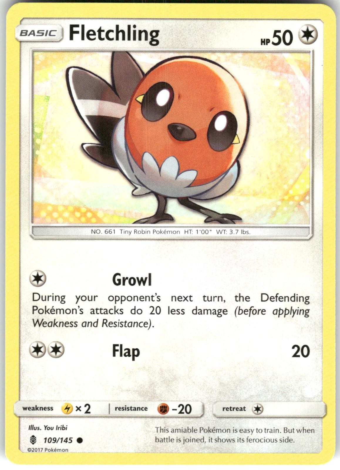 Fletchling 109/145 Guardians Rising Pokemon Card 2017 Lightly Played