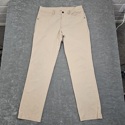 Lululemon ABC Pants Mens 34 Beige Slim Fit 5 Pocket Stretch Chino Casual