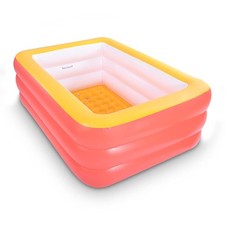 Inflatable Kiddie Pool 59" X 45" X 20" Durable Blow Up Pool for Backyard