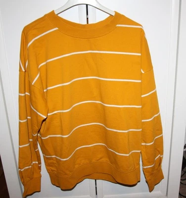 Damen Baumwolle Streifen Sweatshirt gelb gr. s - Bild 1 von 2