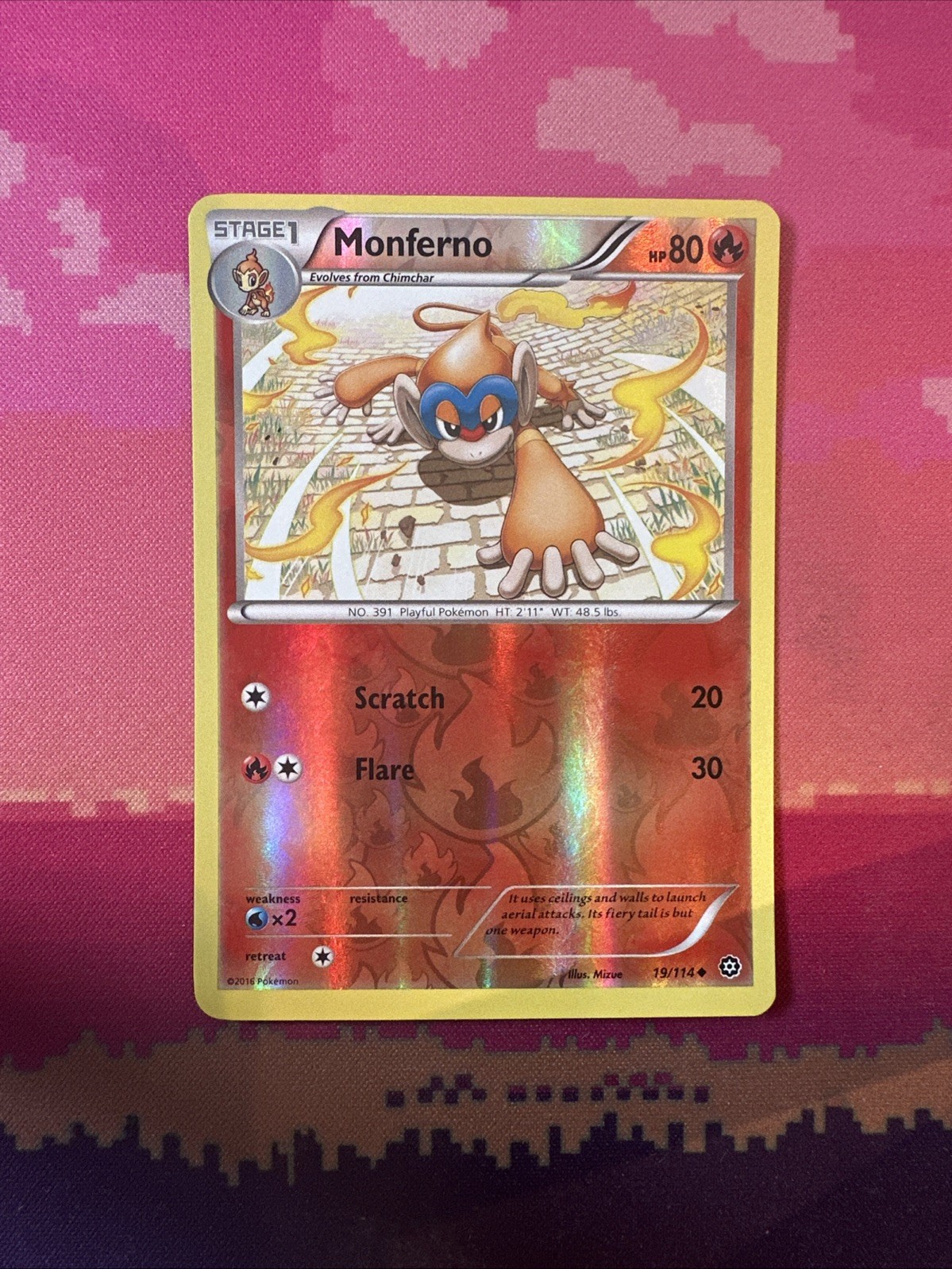 Pokemon Card Monferno Steam Siege Reverse Holo 19/114 Near Mint