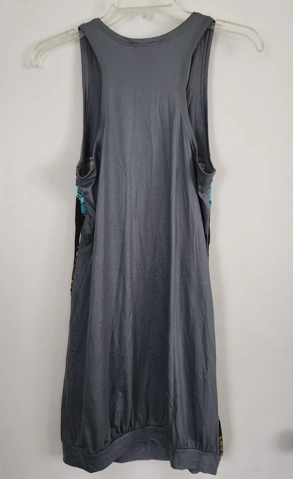 Mini Vestido Custo Barcelona Talla 4 S Mezcla Seda Gris Tanque Lentejuelas Floral Dobladillo Burbuja Foto 3 de 4