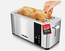 Mueller UltraToast Full Stainless steel Toaster 4 Slice, Long Extra-Wide Slots 