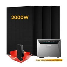 Balkonkraftwerk 2000W mit Speicher Anker Solix Solarbank 4 E5000 Pro 5 kWh