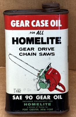 #ad Homelite Chainsaw Case Gear Oil Can Advertising Model No. SAE90 $35.37