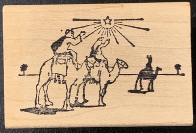 Double D Three Wisemen North Star Religious Small Rubber Stamp