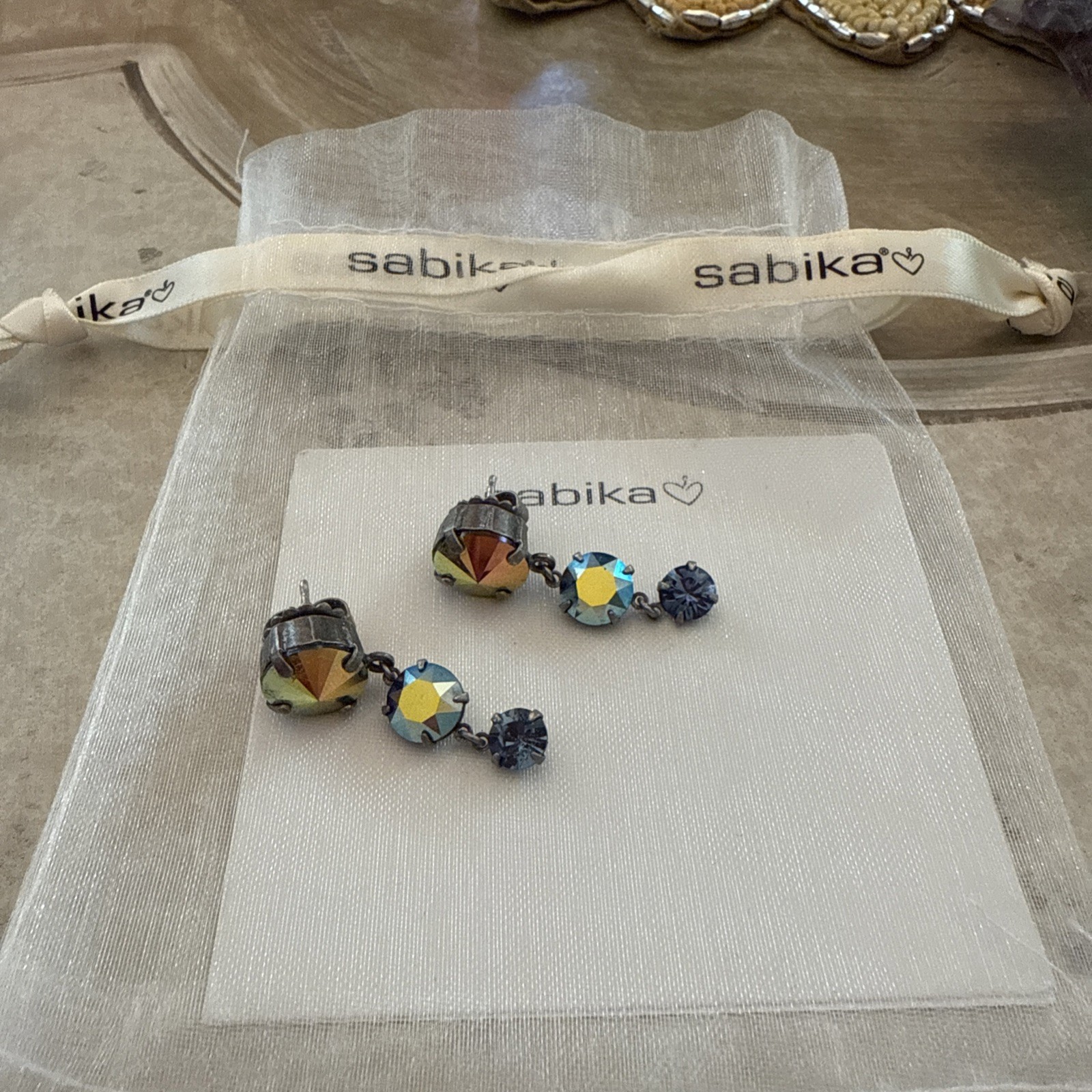 Sabika Drop Earrings AB Swarovski Crystal - image 5