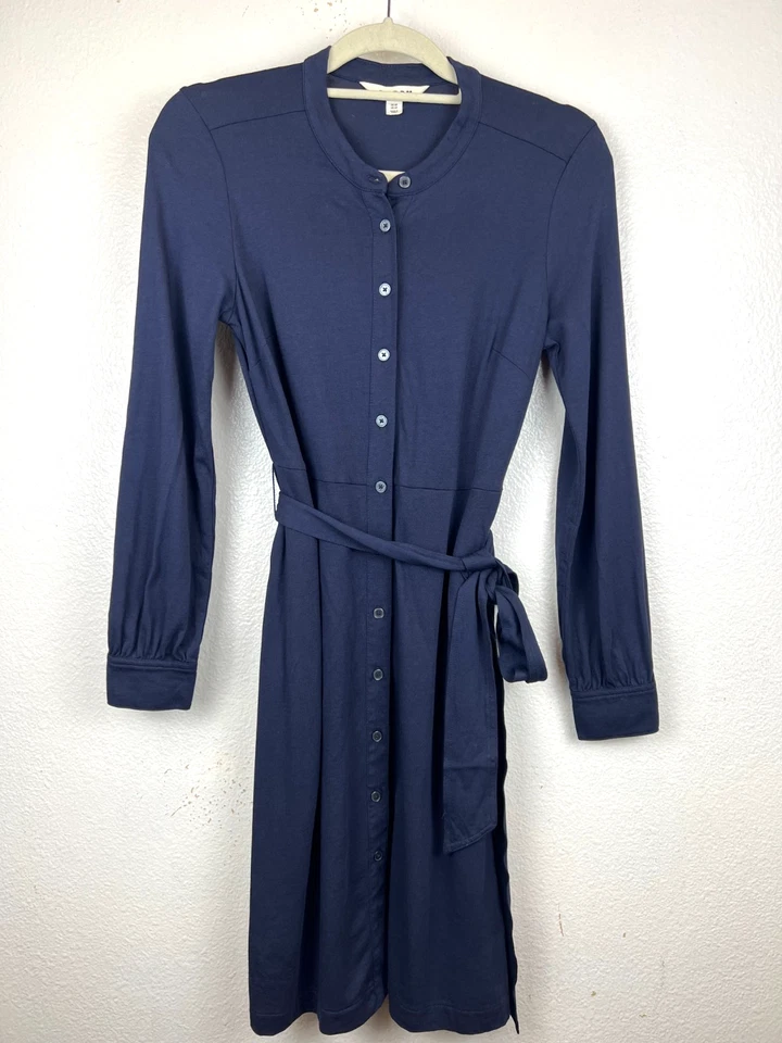 Boden Julia Jersey Shirt Dress Cotton Blend Navy Blue size US 4P - Image 2 of 4