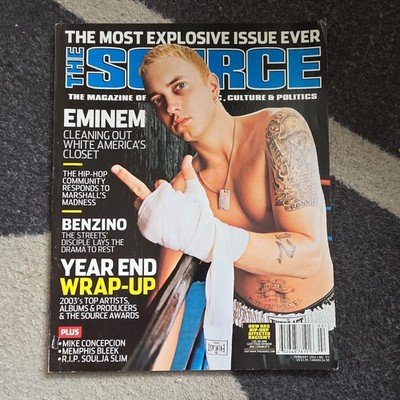 THE SOURCE MAGAZINE FEBRUARY 2004 #173 EMINEM BENZINO SOULJA SLIM RAP HIP HOP