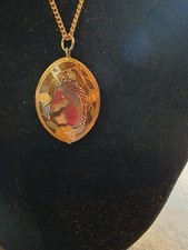 Vintage Cloisonne Unicorn Pendant Double Sided