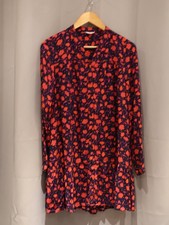 HUSH Dress Size 10 Navy Pink Orange Floral Starburst Viscose Mini Boho Pockets