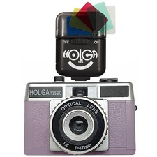 Holga 135BC 35mm Plastic Retro Film Camera 135 BC Purple  Flash