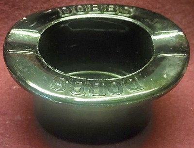 Vintage Art Deco DOBBS Black Glass Top Hat Ashtray Advertisement from Dobbs Hats