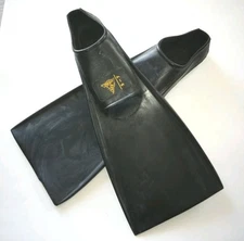 Black Deep Sea Full Foot Fins Scuba Size Mens 5-7 Made SIZE SMALL