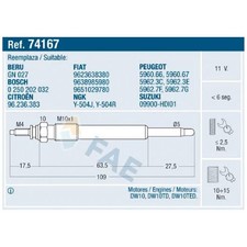4x Glühkerze für Peugeot 206 2A/C SW 2E/K 306 7A 7B 7E 307 3A/C 3E 3H | 245898