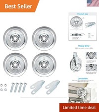 3" Heavy Duty Garage Door Pulley Kit, Blue White Zinc Plated, 3/8" Bore, 200 ...