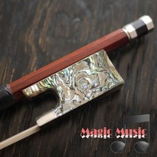 Silver Pernambuco Violin Bow With Abalone Shell Frog 4/4 Mongolian Horse Hair
