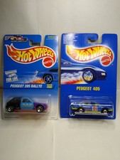 1990 Hot Wheels 5sp PEUGEOT 405 International #3204 Blue Card 205 Rallye #507 Bw