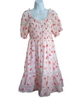 Loveshack Fancy x Target Coquette Cottage Milkmaid Ruffle Floral Smocked Dress M