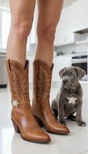 NEW Women Gold Metal Chain Boot Bracelet Shoe Bling Sun Star Anklet Charm PAIR