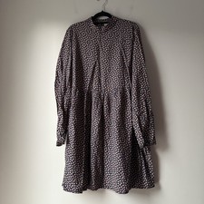 Vila Women’s Dress Size 42 Floral Pattern Long Sleeve High Neck Gathered Waist