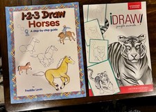 Lot of 2 Drawing Books -1-2-3 Draw Horses and I Draw Jungle Animals. PB