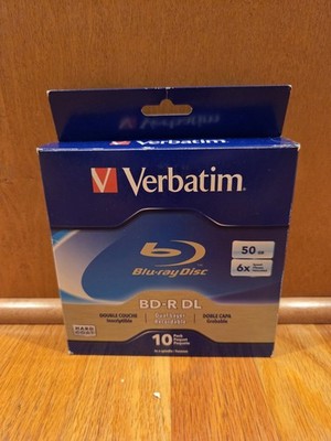 Verbatim Blu-Ray 6x BD-R DL Dual Layer 50GB Branded Logo 10 pk Spindle Box NEW
