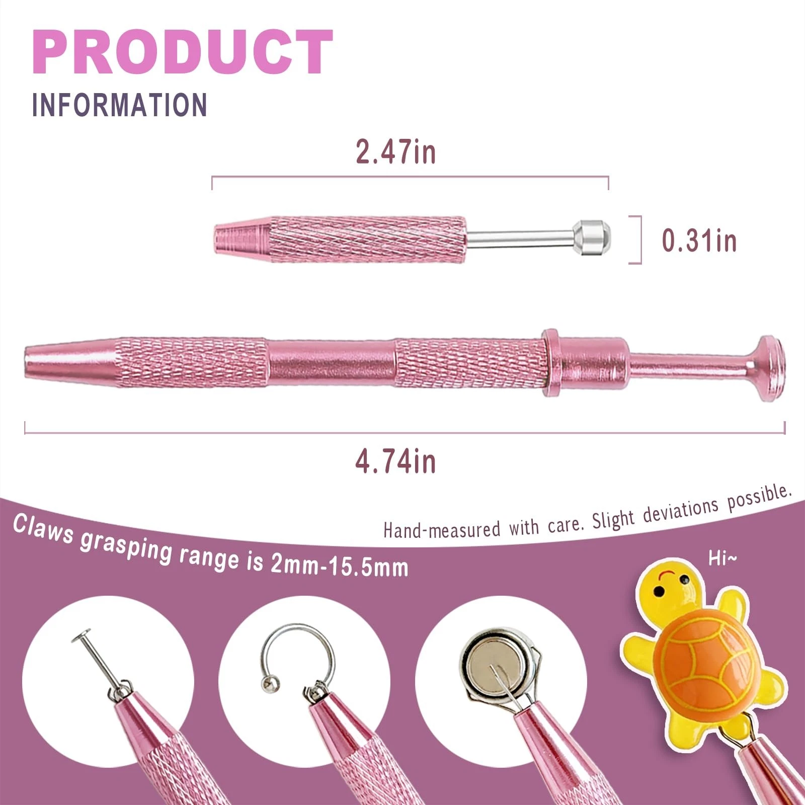 2Pcs Piercing Changing Tools, 4 Claw Grabber Tool Ball Holder Flat Back Earrings - product detail image 2