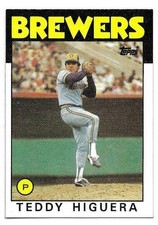 TEDDY HIGUERA 1986 TOPPS ROOKIE CARD NEAR MINT CONDITION. rookie card picture