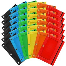 Gloween Pencil Pouch for 3 Ring Binder, 36 Pack Zipper Pencil Pouches/Case in...