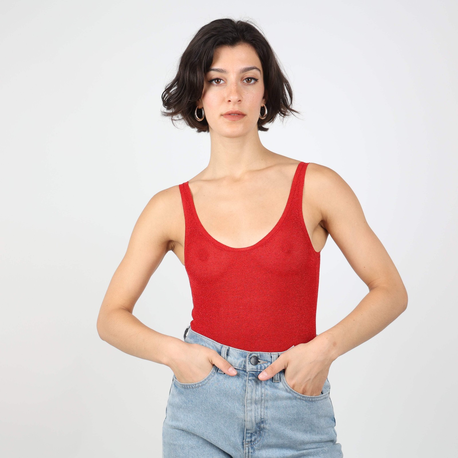 Top rosso Saint Laurent taglia UK 6