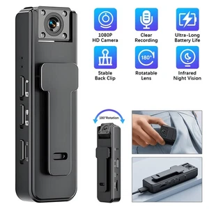 Body Camera HD 1080P 5-Hour Camcorder Mini Police 180° Video DVR IR Night Cam