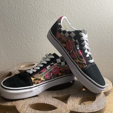 Vans Old Skool Checkered, Rose, Cheetah Print Women s 7 Men s 5.5