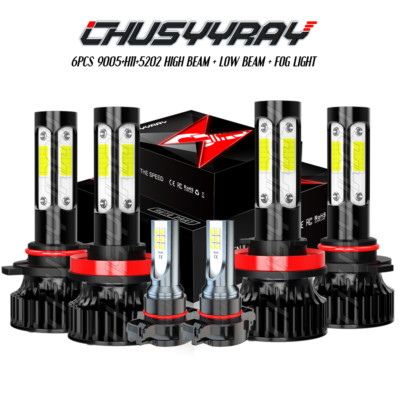 Combo LED Headlight Hi/Lo + Fog Light Bulbs For Mitsubishi Lancer 2008 2009-2015