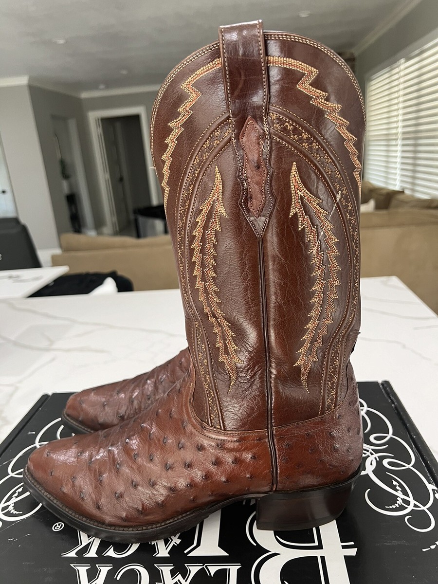 Lucchese 2000 Full Quill Ostrich boots pecan brown sz 10.5 D  display picture 2
