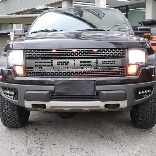 For Ford F-150 SVT Raptor 09-14 LED DRL Daylight Fog Lamp Cover With Yellow Turn - Afbeelding 8 van 11