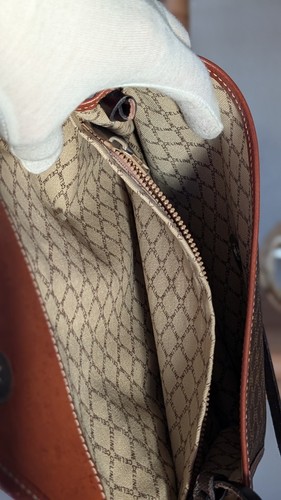 Vintage Rare CELINE Envelope Clutch Macadam Leather Canvas Crossbody bag - Picture 11 of 24