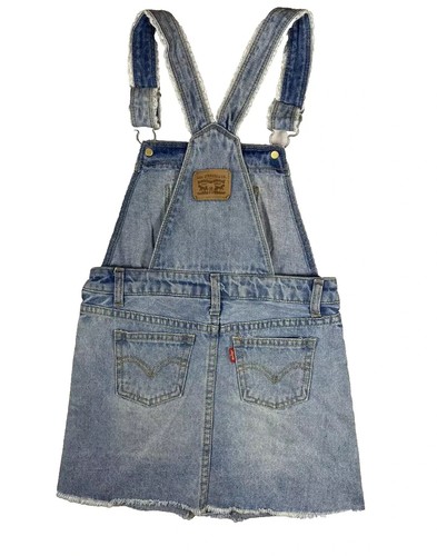 Levi's Girls' Blue Denim Adjustable Shoulder Straps Pullover Skirtall Size 6X - Picture 13 of 15