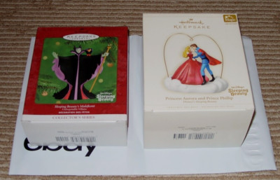 Hallmark Disney Sleeping Beauty Ornaments Lot Magic Aurora, Phillip & Maleficent