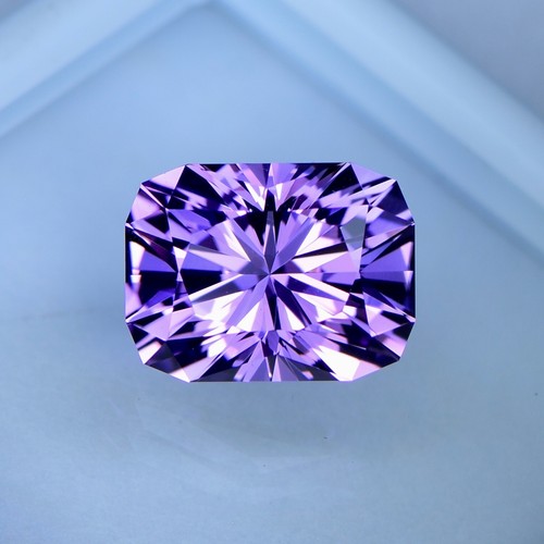 5.40ct Natural Amethyst, Custom Cut, Brazil, 12.19 x 9.17mm, See Video - Picture 2 of 2