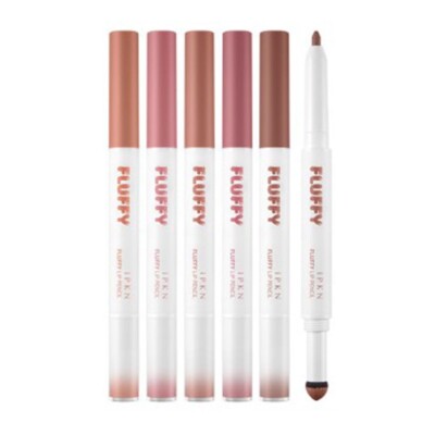IPKN Fluffy Dual Lip Pencil 5col Stick 0.3g+Cushion 0.1g Alluring Overlined Lips