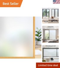 Frosted Glass Window Privacy Film - UV Blocking Static Cling 17.5" x 78.7" 