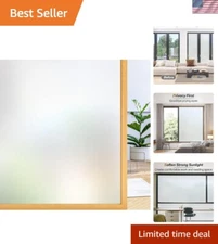 Frosted Glass Window Privacy Film - UV Blocking Static Cling (17.5" x 78.7")