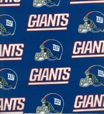 NEW YORK GIANTS ALLOVER 100 COTTON FABRIC MATERIAL BY THE 1/2 YARD NFL NY