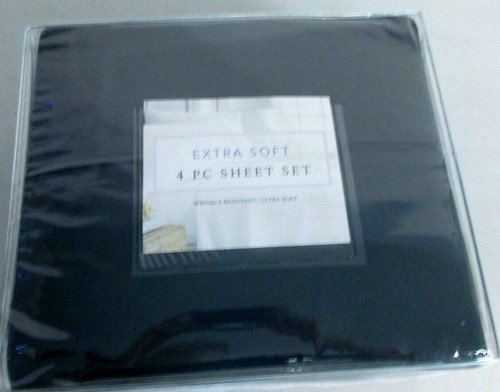 Hotel Collection Luxury King Gray Extra Soft 4 PC Bed sheet Wrinkle Free Park - Picture 4 of 7